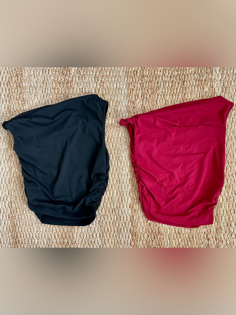SHEIN Black & Berry Red Tank Top 2-Pack M Basic Sleeveless Layering